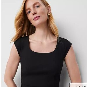 Ann Taylor The Scoop Neck Dress in Bi-Stretch in Black